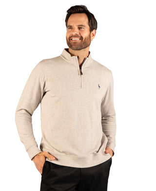 Brushed Melange Twill Quarter Zip