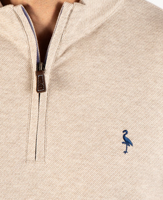 Brushed Melange Twill Quarter Zip
