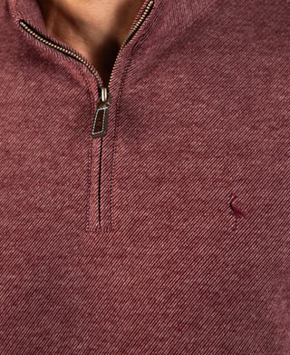 Brushed Melange Twill Quarter Zip