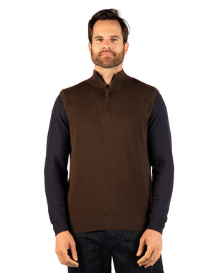 Fine Knit Quarter Zip Vest