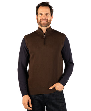 Fine Knit Quarter Zip Vest