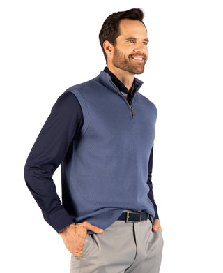 Fine Knit Quarter Zip Vest