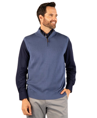Fine Knit Quarter Zip Vest