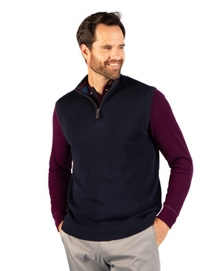 Fine Knit Quarter Zip Vest