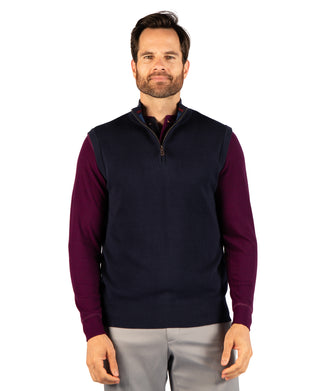 Fine Knit Quarter Zip Vest