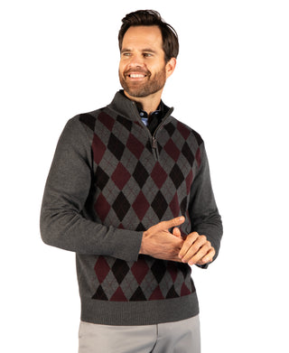 Argyle Knit Quarter Zip