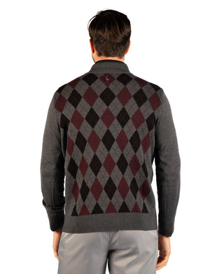 Argyle Knit Quarter Zip