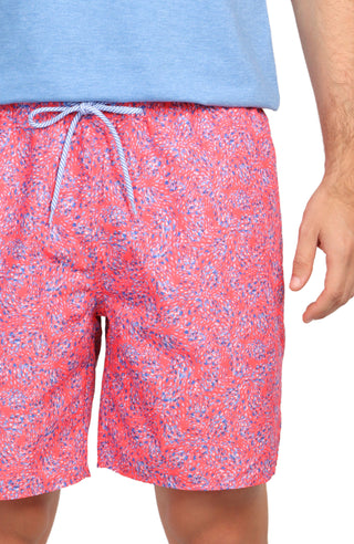 Pink Abstract Print Swim Shorts