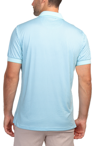 Seafoam Golf Tee Ribbed Collar Performance Polo