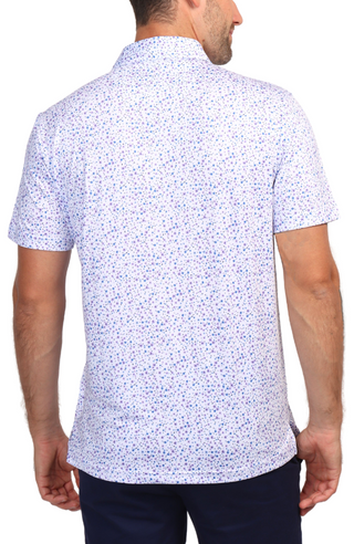 Lilac Mini Floral Print Performance Polo