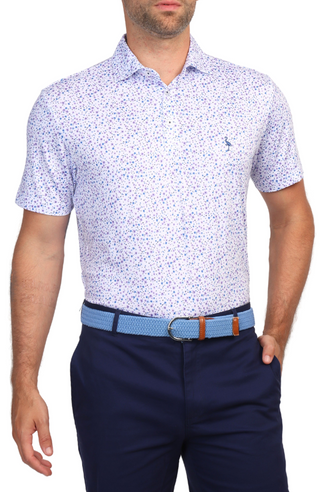 Lilac Mini Floral Print Performance Polo