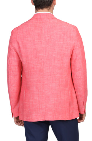 Red Textured Linen Sport Coat