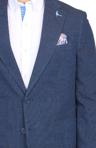 Navy Cotton Pindot Sport Coat