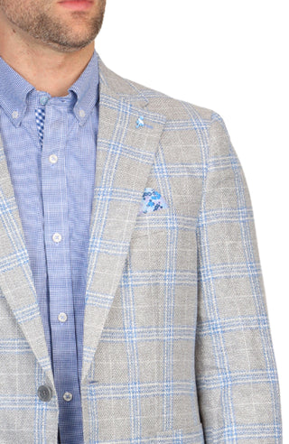 Grey Yarn Dye Textured Sport Coat