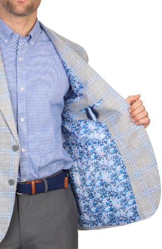 Grey Yarn Dye Textured Sport Coat