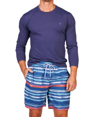 Abstract Multi Stripe Swim Shorts