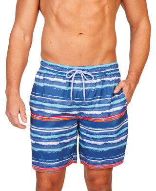 Abstract Multi Stripe Swim Shorts