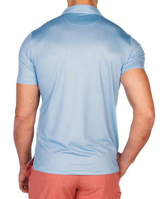 Aqua Mini Dots Performance Polo
