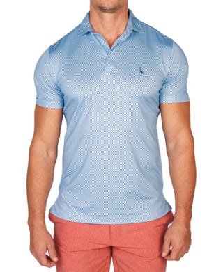 Aqua Mini Dots Performance Polo