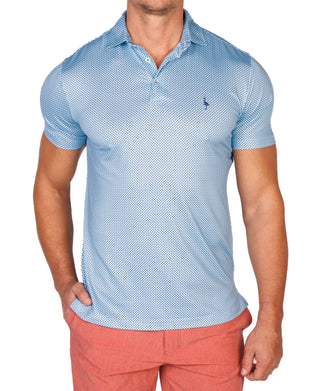 Aqua Mini Dots Performance Polo