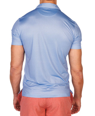 Aqua Mini Dots Performance Polo