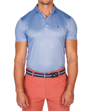 Aqua Mini Dots Performance Polo