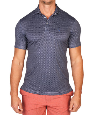 Aqua Mini Dots Performance Polo