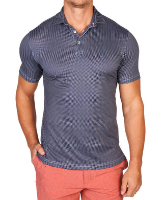 Aqua Mini Dots Performance Polo