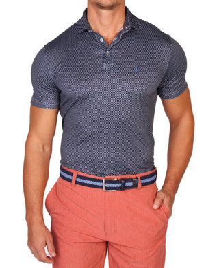 Aqua Mini Dots Performance Polo