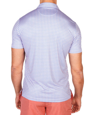Geo Floral Mosaic Performance Polo