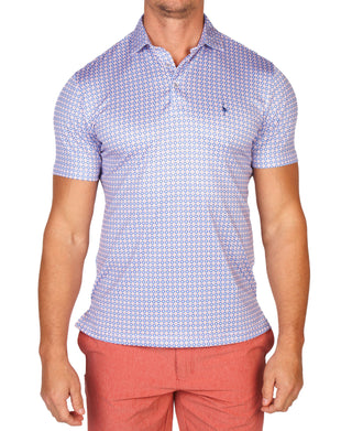Geo Floral Mosaic Performance Polo