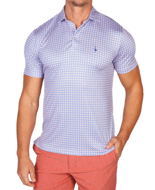Geo Floral Mosaic Performance Polo