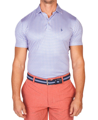 Geo Floral Mosaic Performance Polo