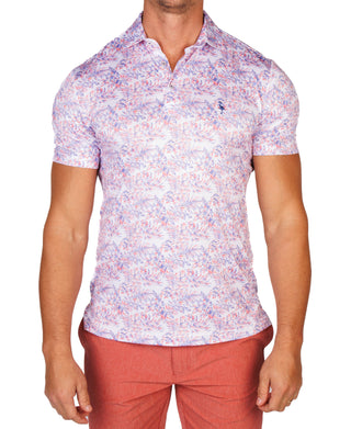 Multicolor Hibiscus Performance Polo