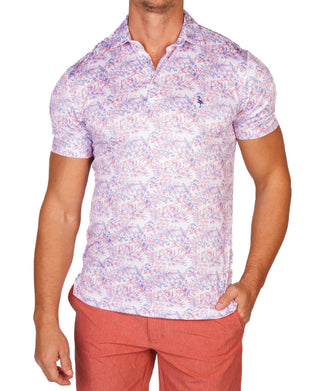 Multicolor Hibiscus Performance Polo