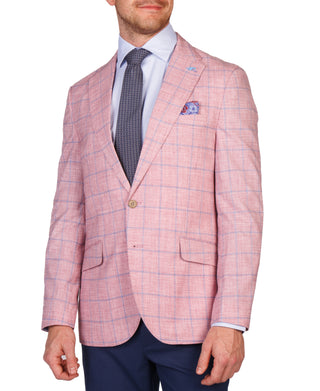 Marco Island Sunwashed Red Windowpane Sport Coat
