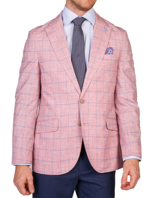 Marco Island Sunwashed Red Windowpane Sport Coat