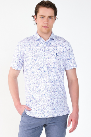 Lilac Mini Floral Print Performance Polo