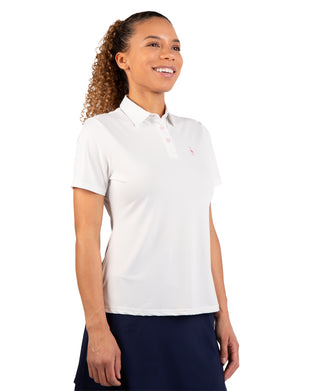 Womens Textured Grid Polo