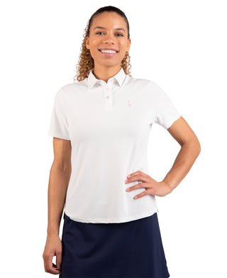 Womens Textured Grid Polo