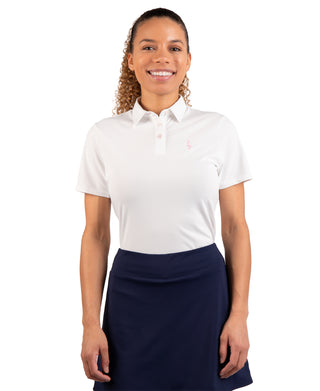 Womens Textured Grid Polo