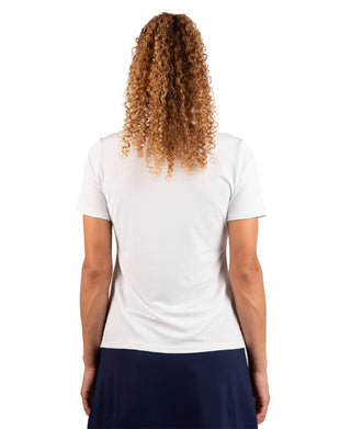 Womens Textured Grid Polo