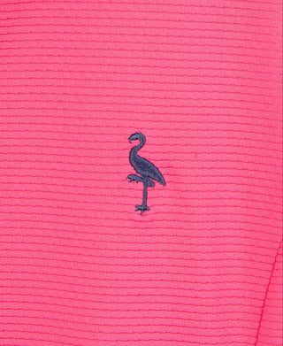 Womens Textured Grid Sleeveless Quarter Zip Polo