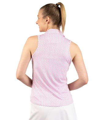 Womens Byrds Sleeveless Quarter Zip Polo