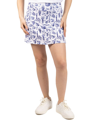 Womens Toile Printed Skort