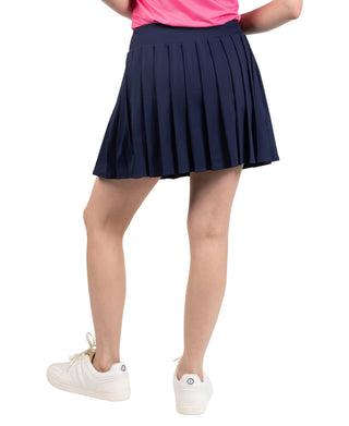 Womens Solid Pleated Skort