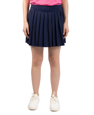 Womens Solid Pleated Skort