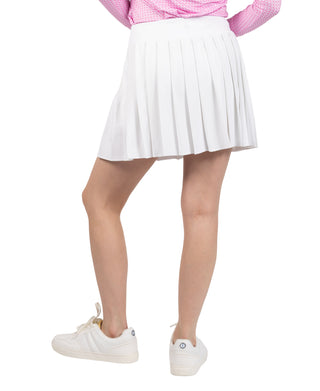 Womens Solid Pleated Skort