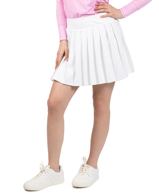 Womens Solid Pleated Skort