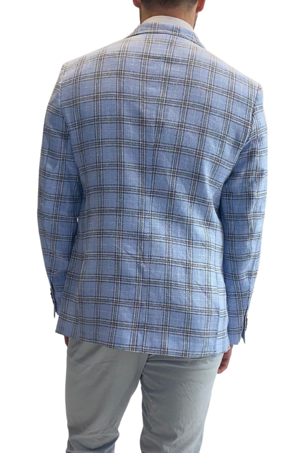 Light Blue Textured Windowpane Sport Coat – TailorByrd